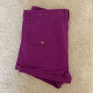 american eagle purple high rise shorts